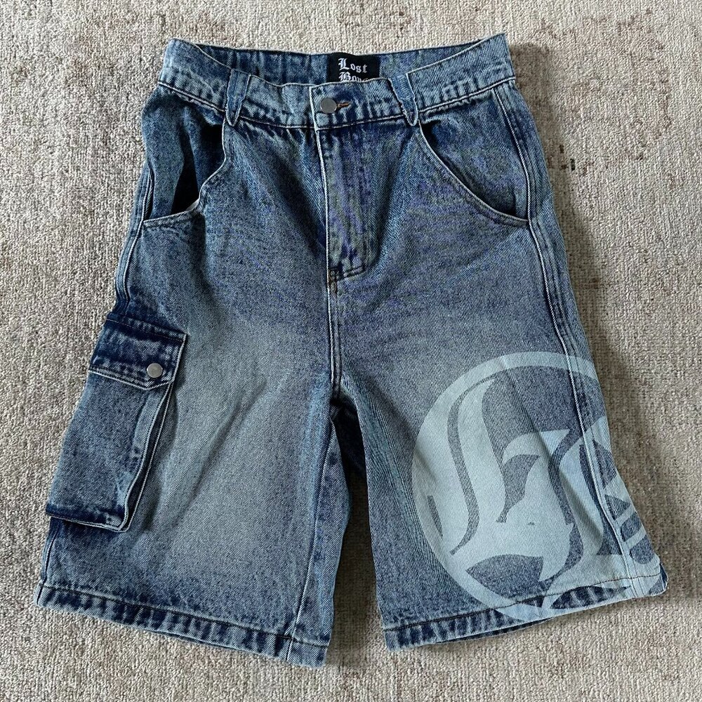 Lost Boys Denim Jorts – Graphic Cargo Style